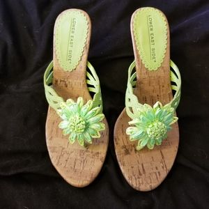 Lower East Side Lime Green Wedge Sandal